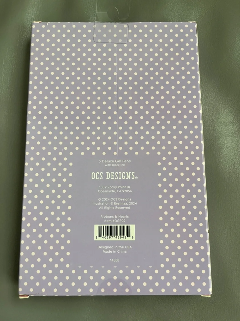 NEW OCS Designs Gel Pen Set - Pastel Heart & Bow Accents